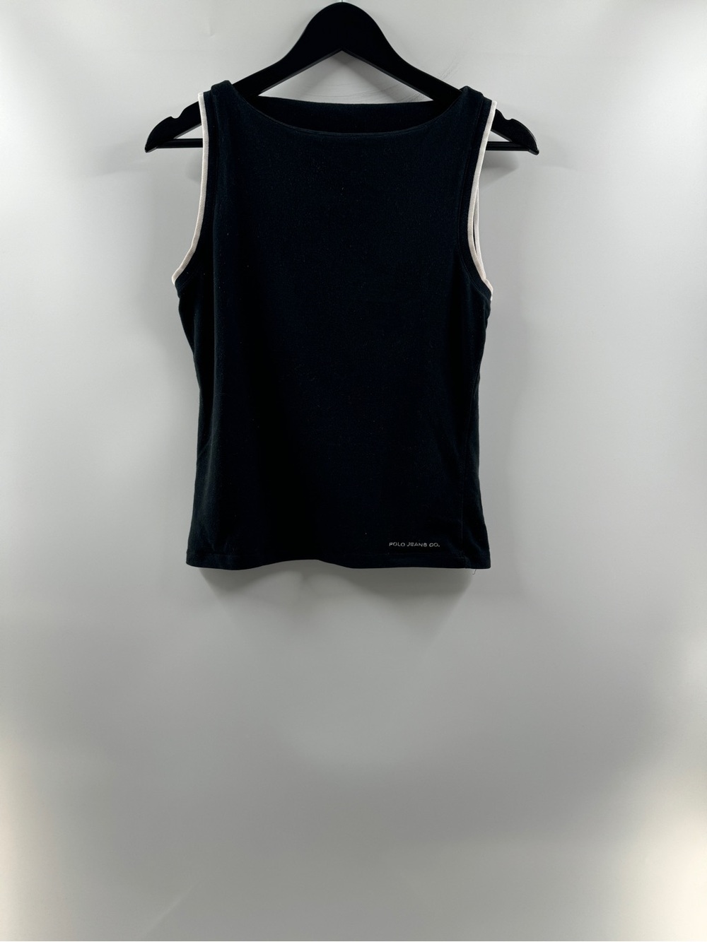 Vintage Polo Jeans Co Ralph Lauren Black Contrast Trim Tank – Women's Medium